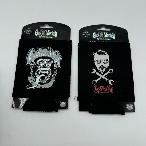 Gas Monkey Koozies Set of Two Black For Beers or Soda Cans - Picture 1 of 8